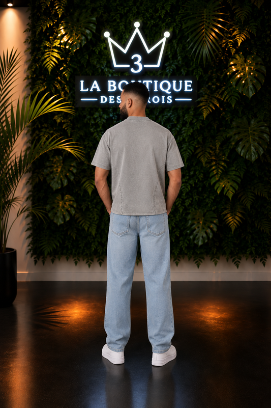 T-shirt Gris Délavé