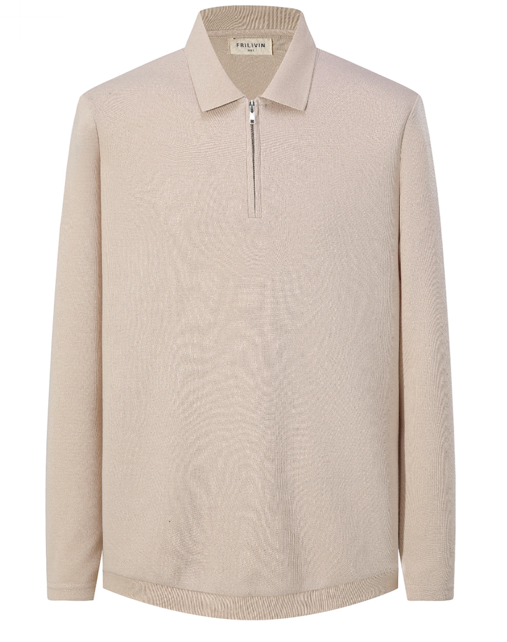 Polo Zippé Manches Longues