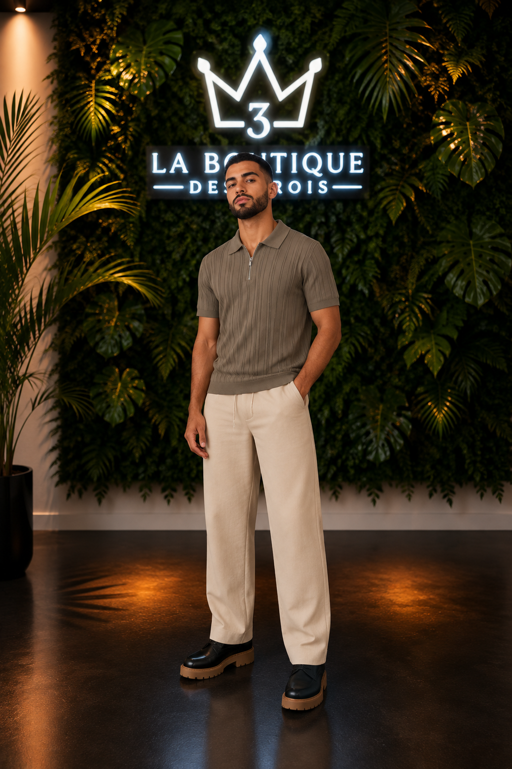 Polo Zippé Texturé
