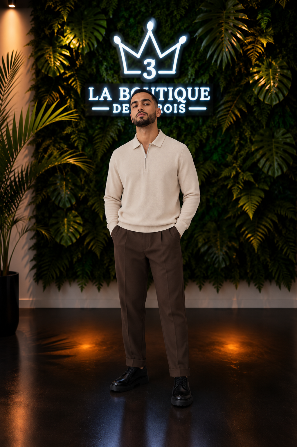 Polo Zippé Manches Longues