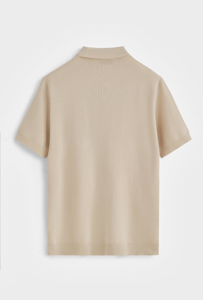 Polo Tricoté Homme Beige